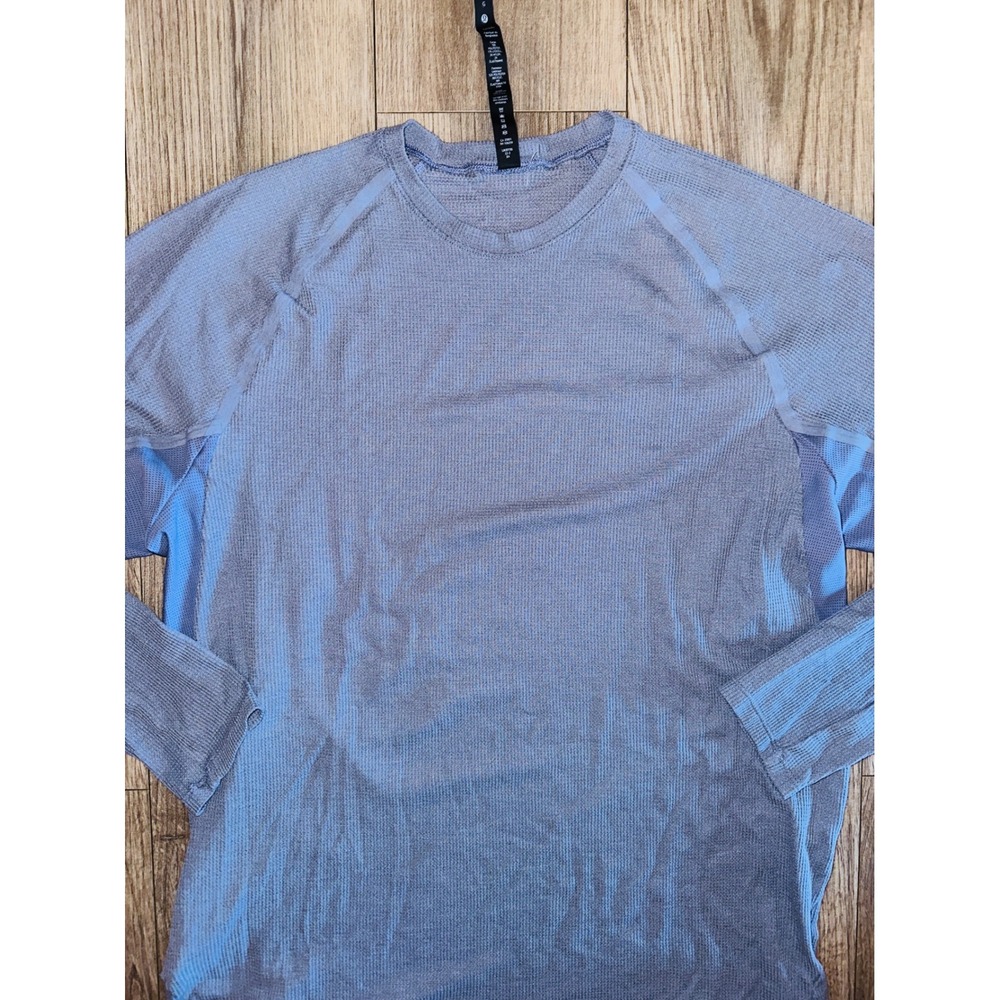 WB6 Lululemon Men's Training T-Shirt Athletic Long Sleeve Top Blue Large - Picture 6 of 7